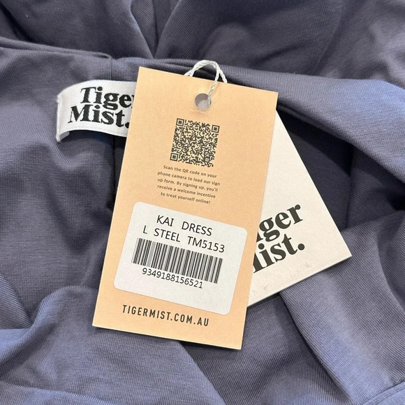 NWT Tiger Mist Kai Bodycon Mini Dress Steel Sz Large - Picture 6 of 8